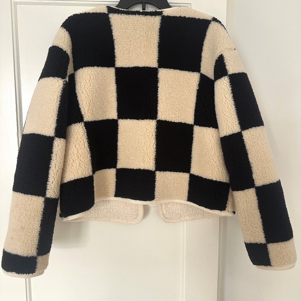 Source Unknown Checkerboard Shearling Jacket/Blaz… - image 4